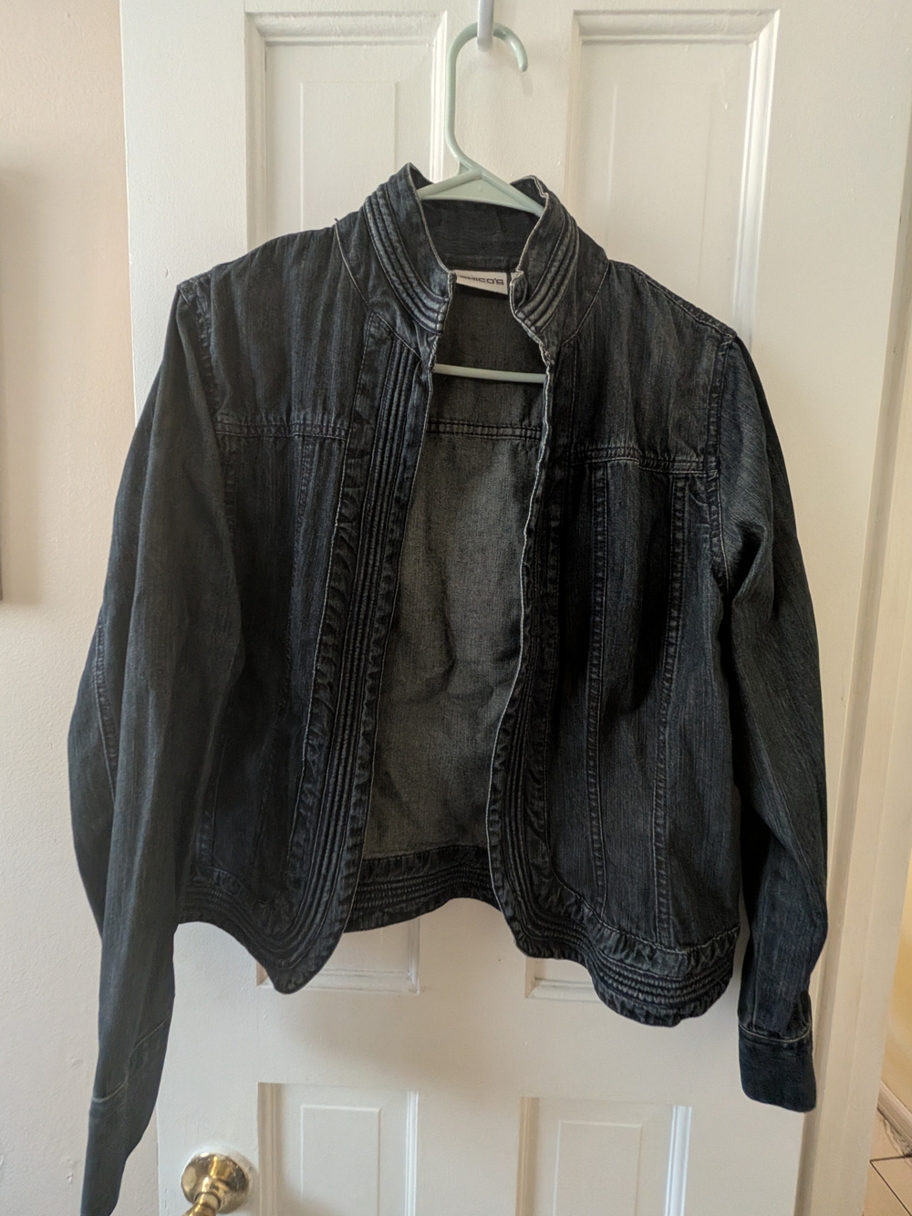 Chico's Black Washed Denim Jacket